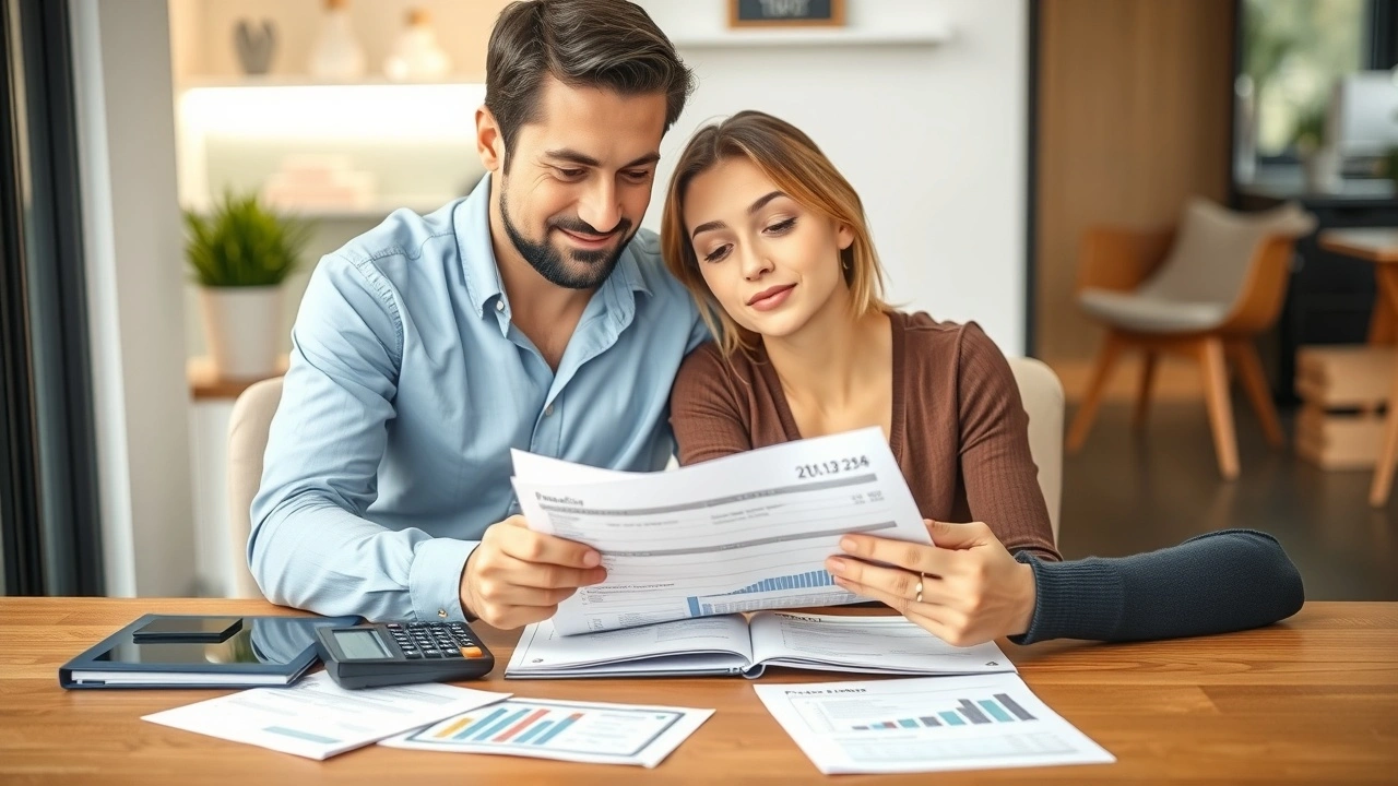 un couple examine leur budget avec des documents