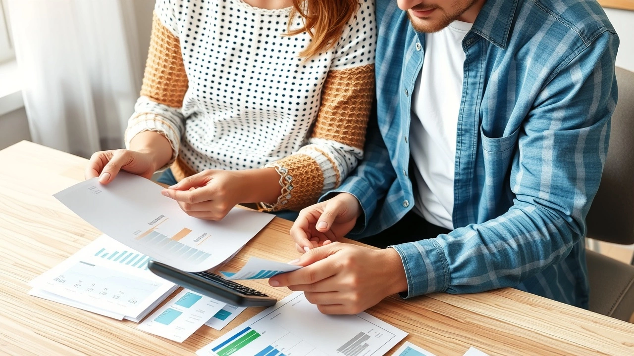 couple gérant leur budget avec des documents financiers