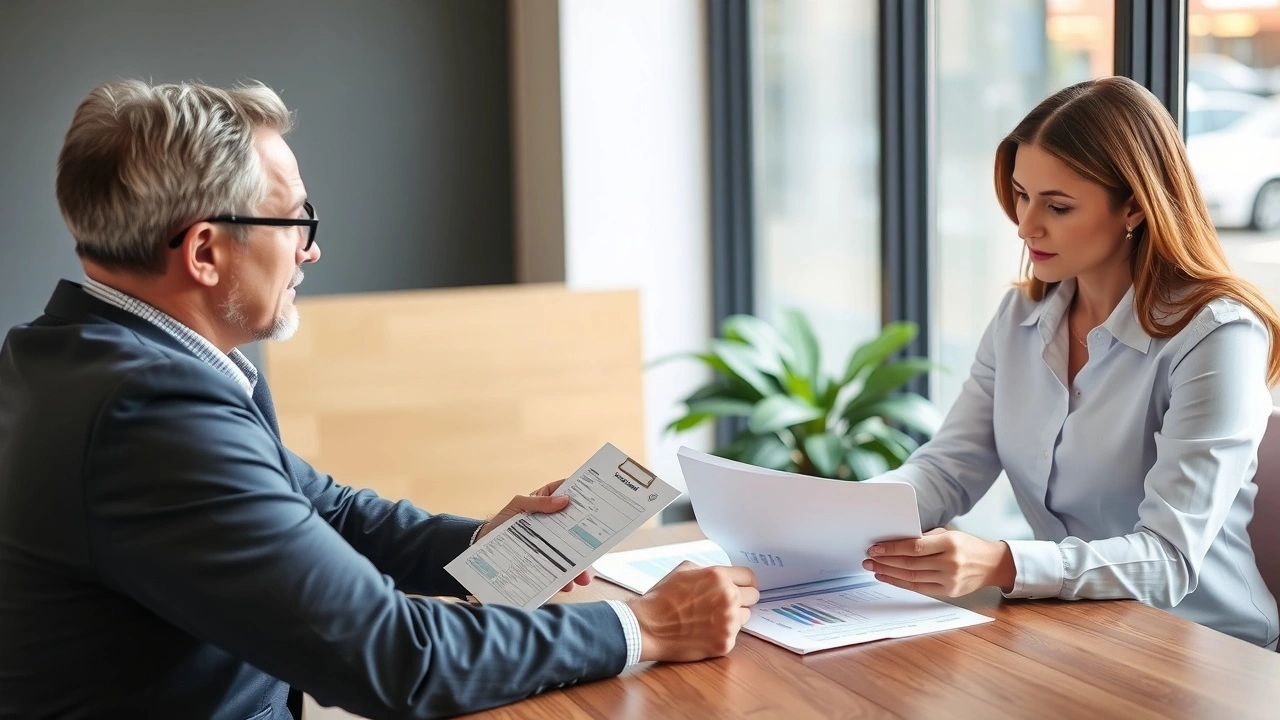 couple avec conseiller financier discutant de documents fiscaux
