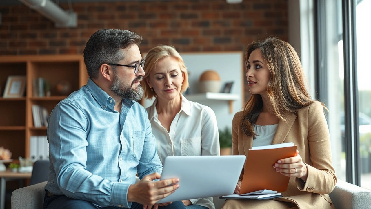 un couple discutant avec un conseiller fiscal