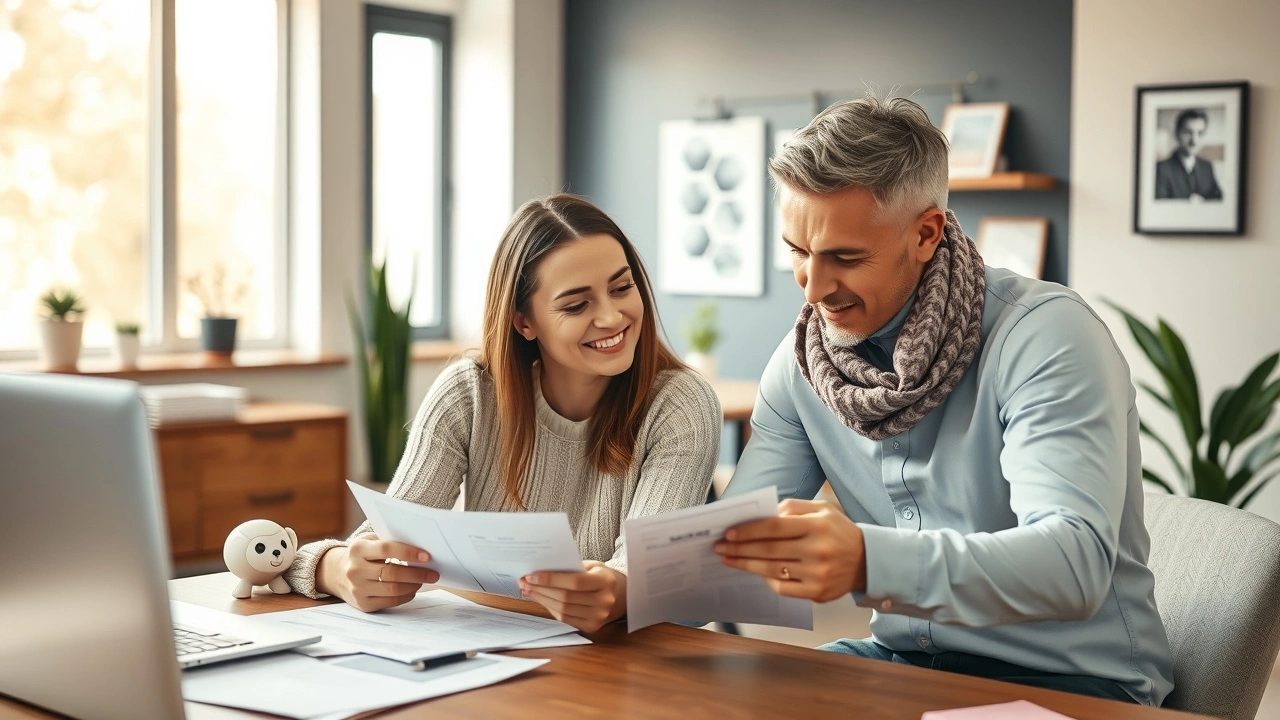 un couple examinant des documents financiers ensemble