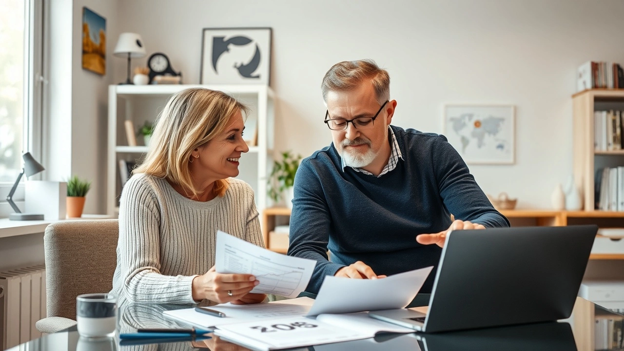 couple discutant des finances dans un bureau à domicile