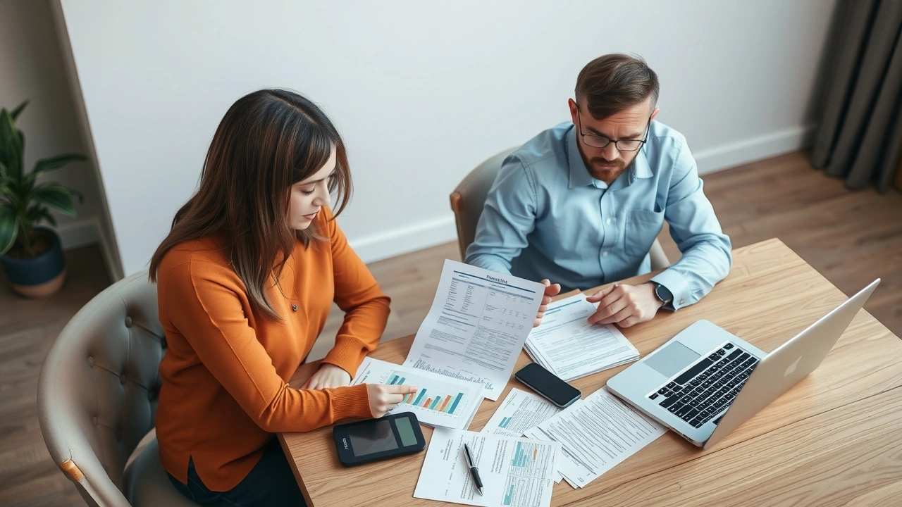 un couple examinant des documents financiers