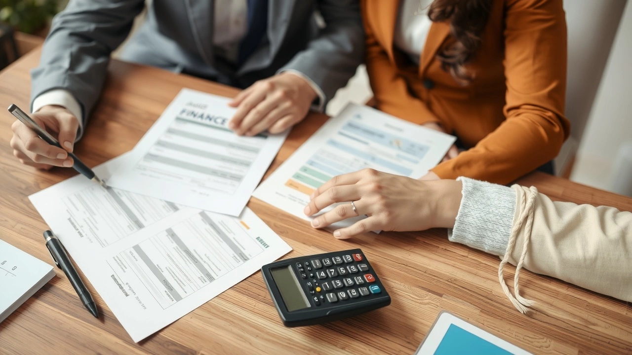 couple gérant leurs finances avec des documents et une calculatrice