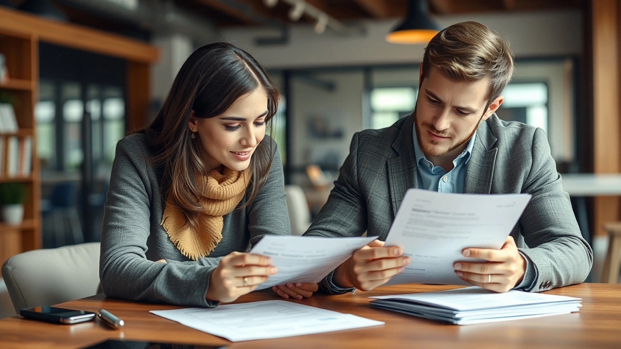 couple examinant des documents fiscaux ensemble