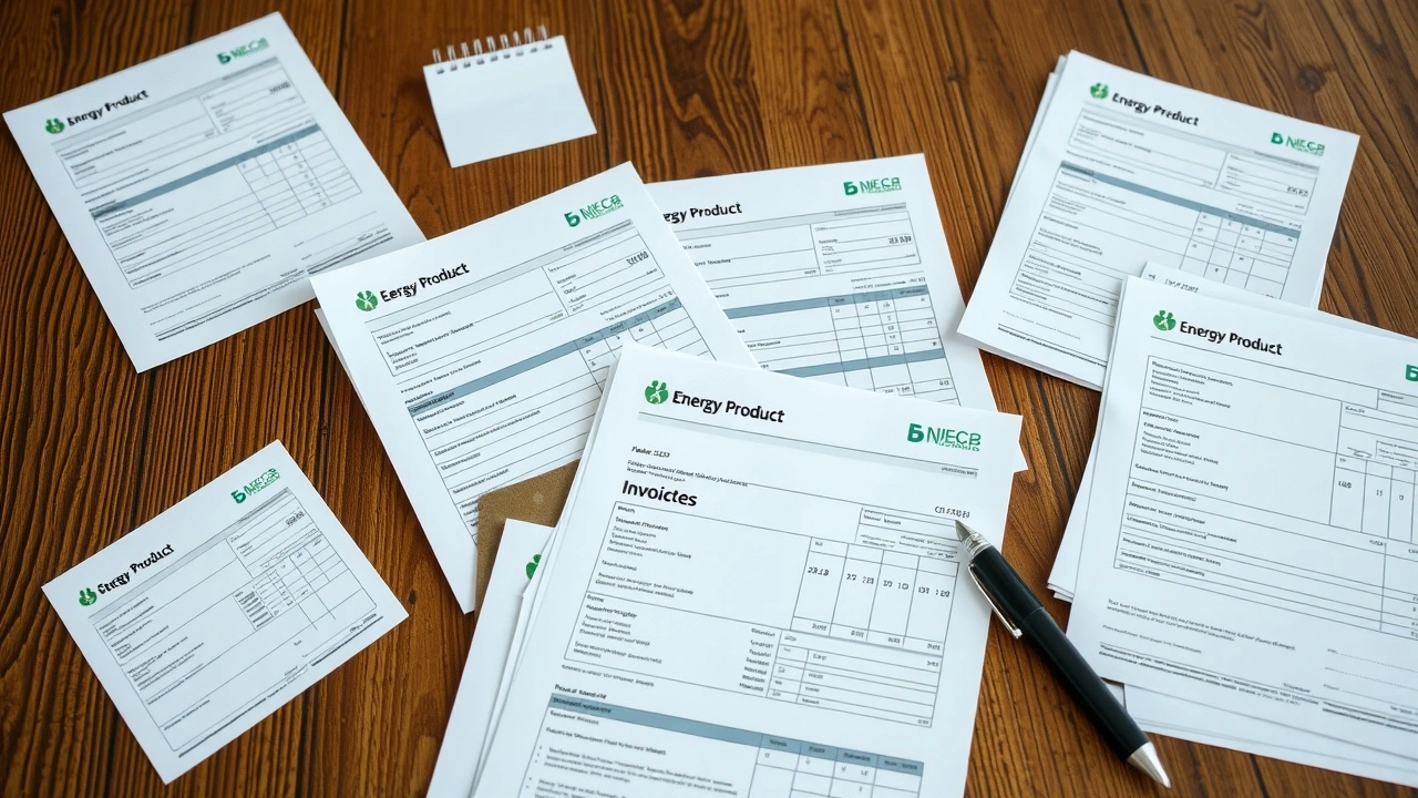 documents et factures sur les produits energétiques