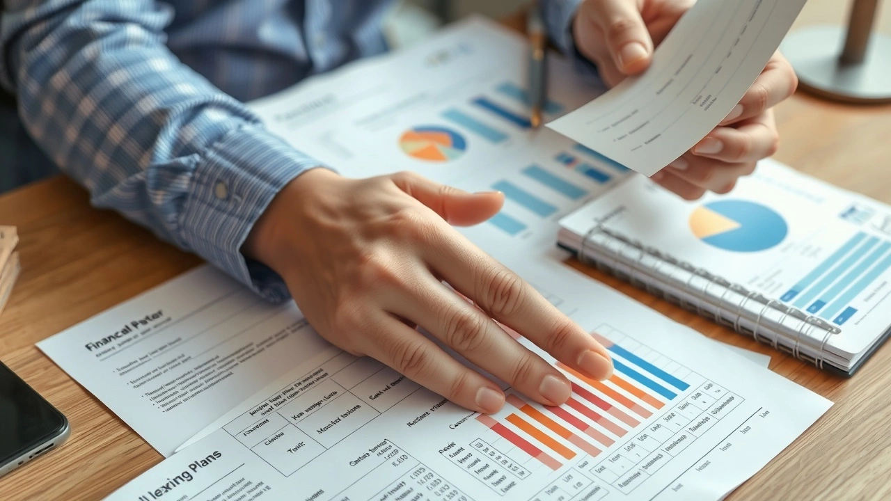 person regardent documents financiers sur un bureau
