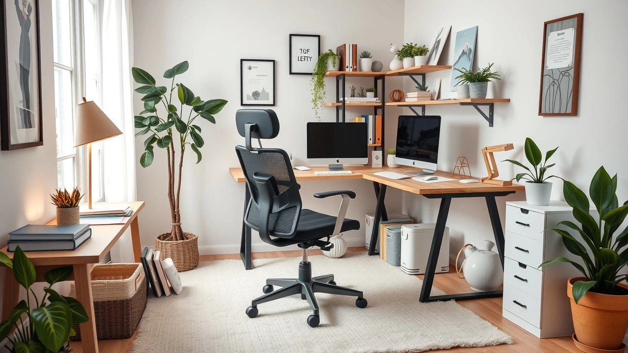 Espace de travail dédié avec bureau et ordinateur