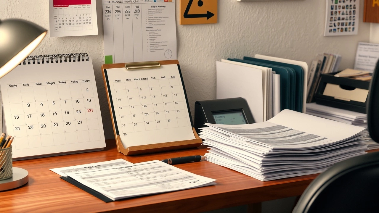 espace de travail bien organisé avec documents fiscaux