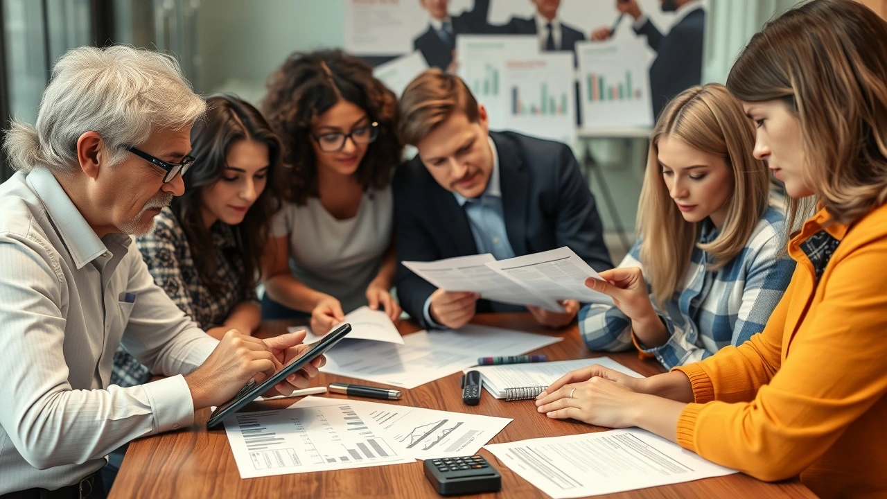 groupe de personnes étudiant des documents financiers