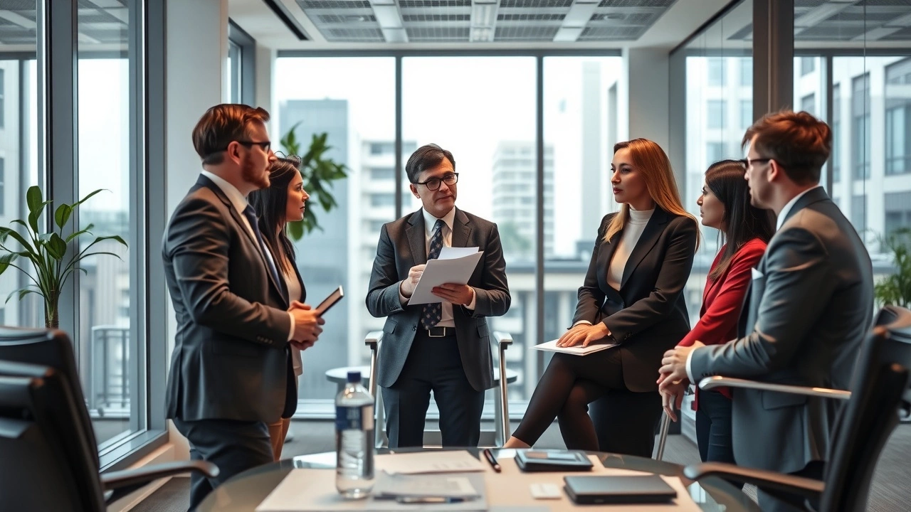groupe d'experts financiers en discussion sur les impôts