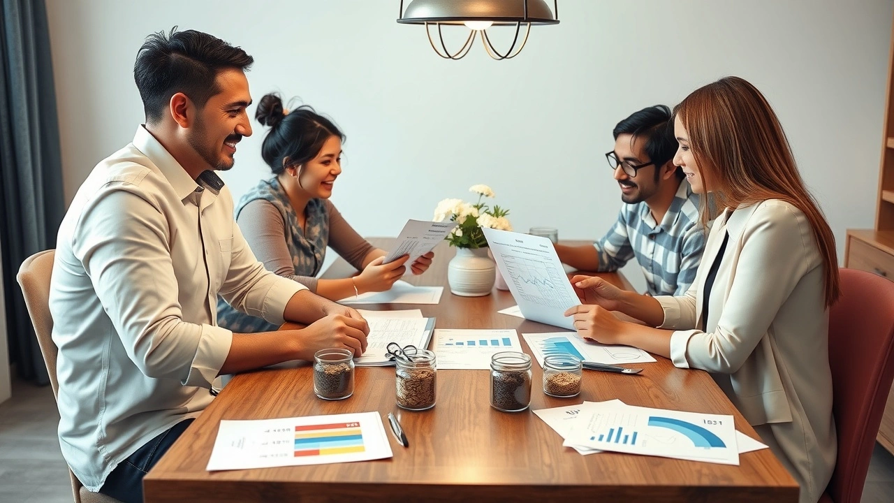 famille discutant des strategies d'epargne autour d'une table