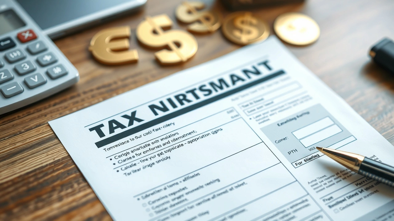 formulaire fiscal et symboles de monnaie numérique sur un bureau