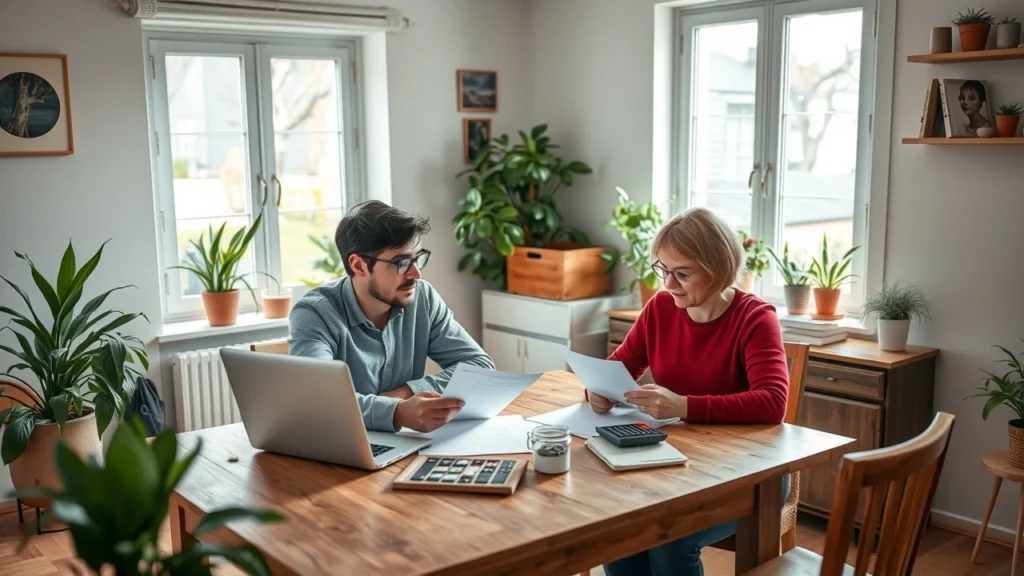 Un couple français discutant de la gestion financière à la maison