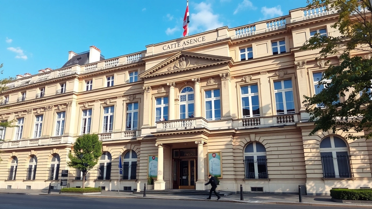 immeuble gouvernemental à Paris avec drapeau