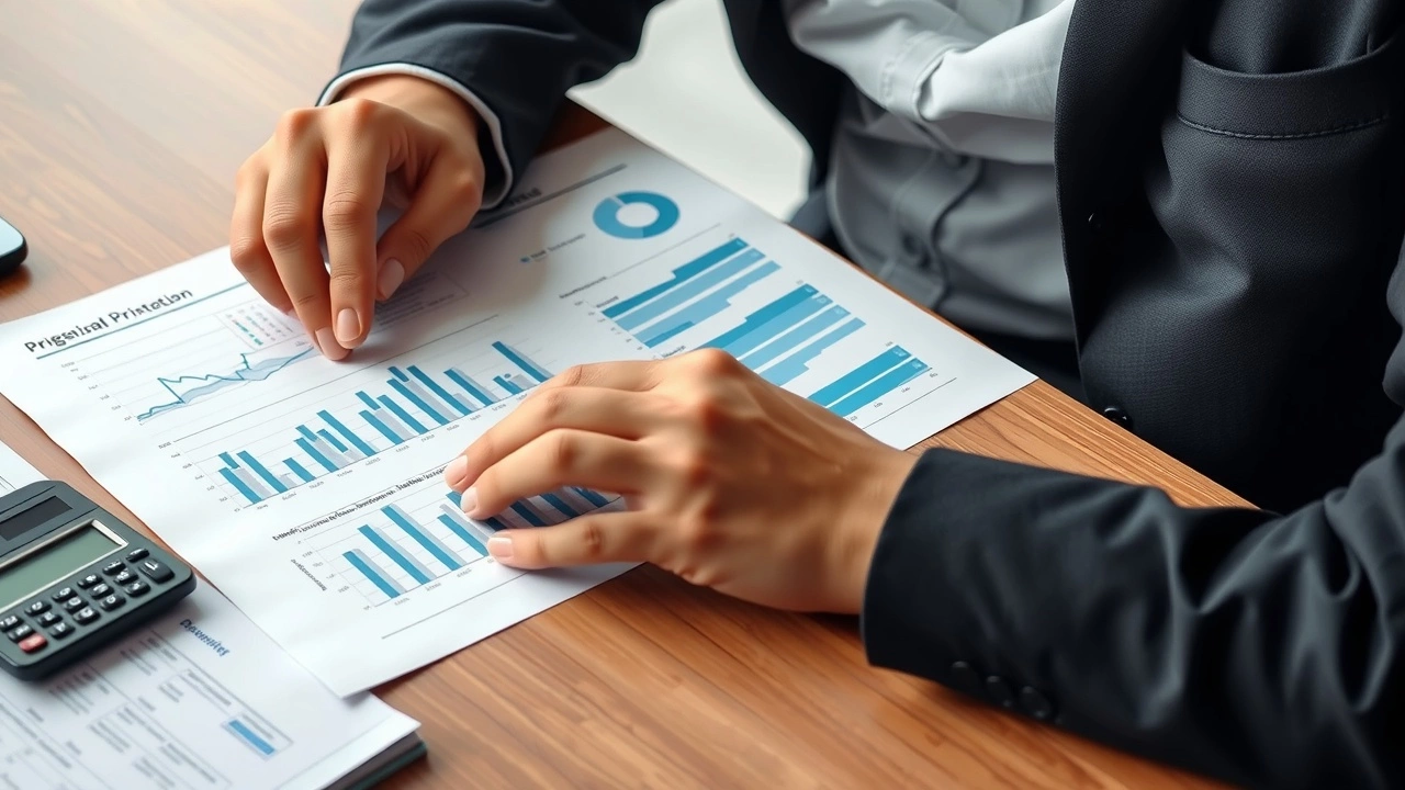 person analysant des documents financiers sur un bureau