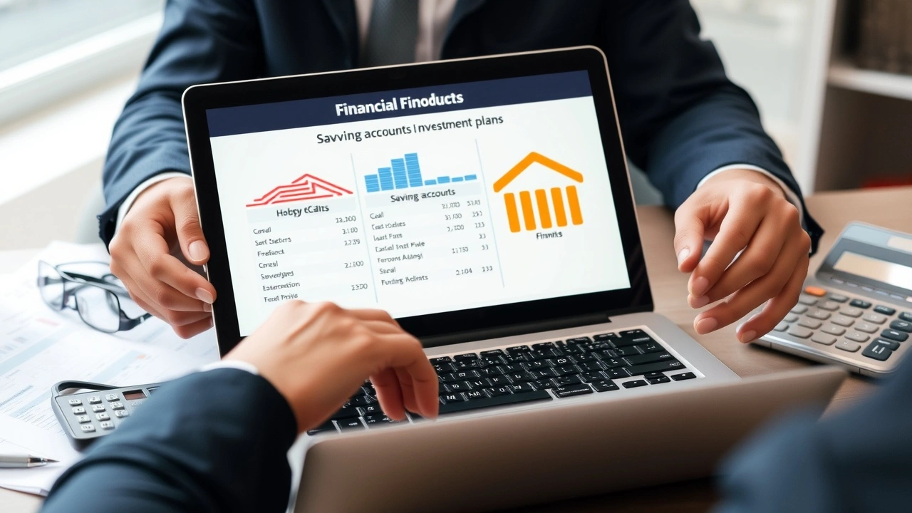 person comparant produits financiers sur un ordinateur