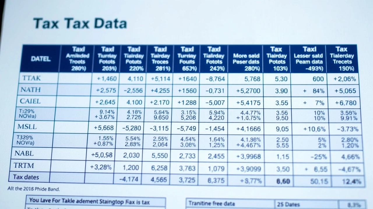 tableau et graphique sur les impôts en France