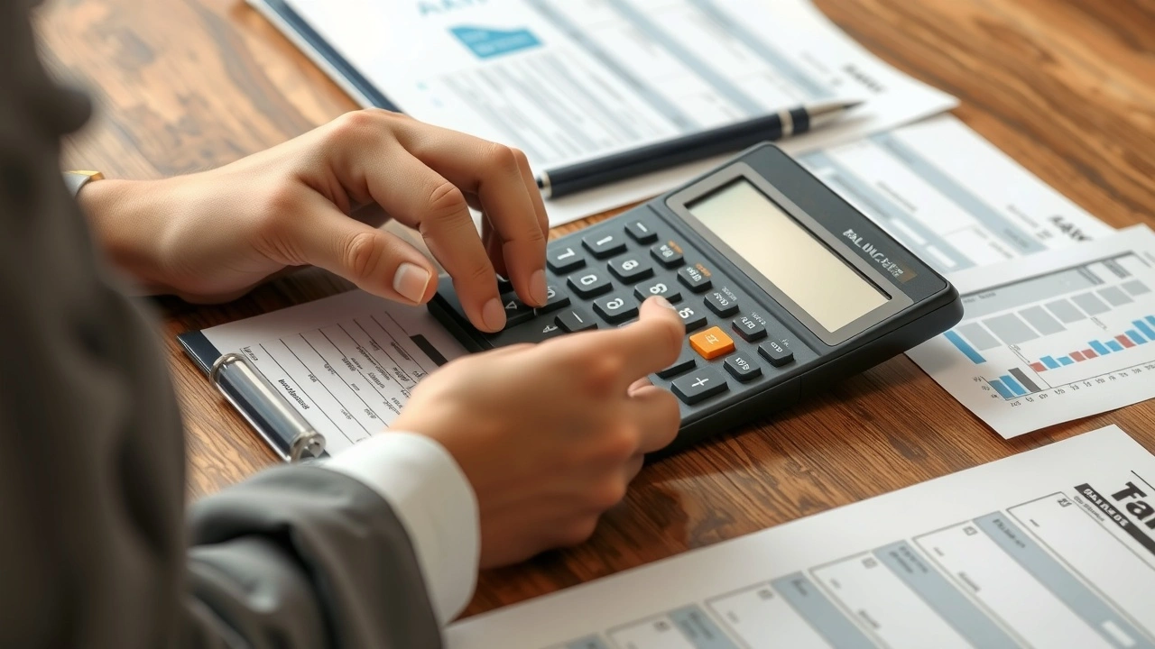 une personne évaluant un budget sur une calculatrice