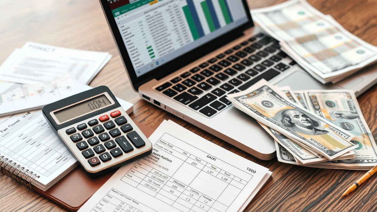 Outils de gestion de budget sur un bureau