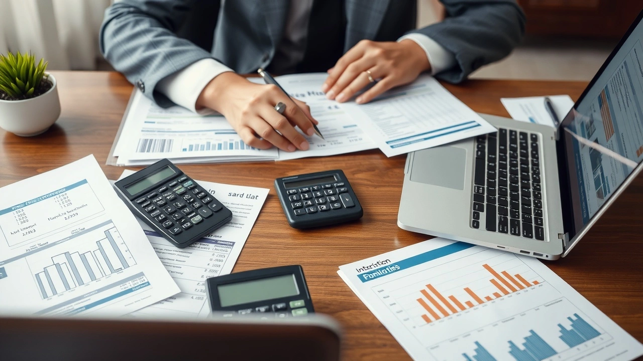 une personne à un bureau organisant des documents financiers