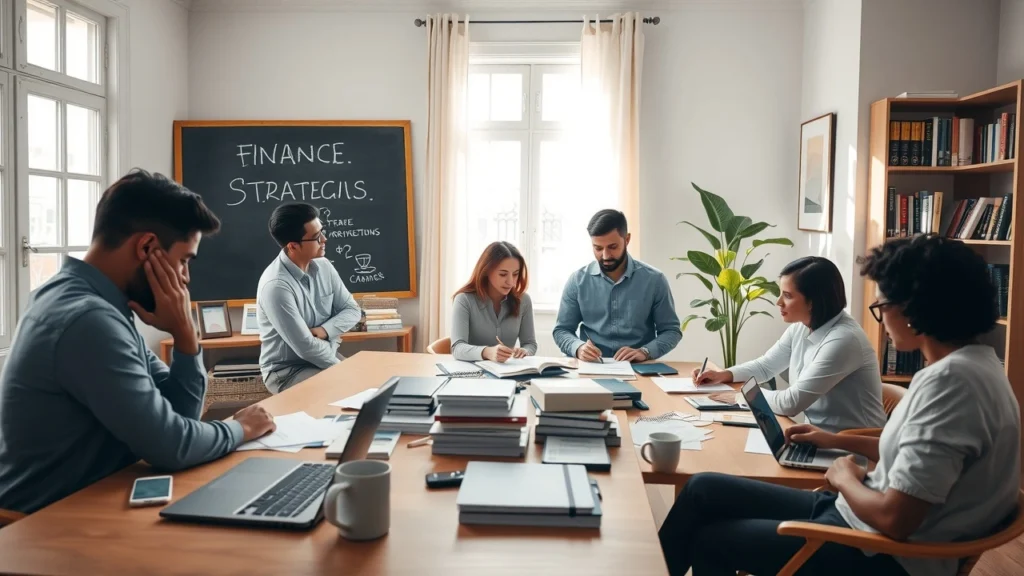 bureau calme avec des gens qui planifient leurs finances