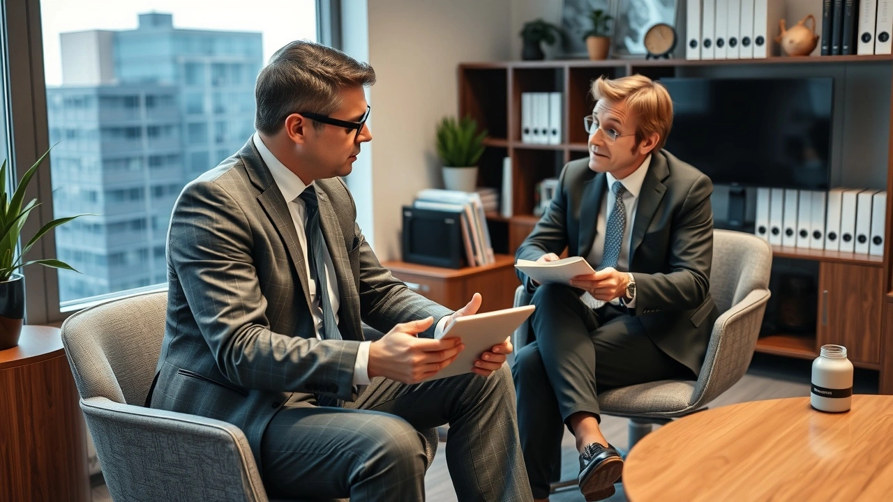 un conseiller financier et un client en discussion