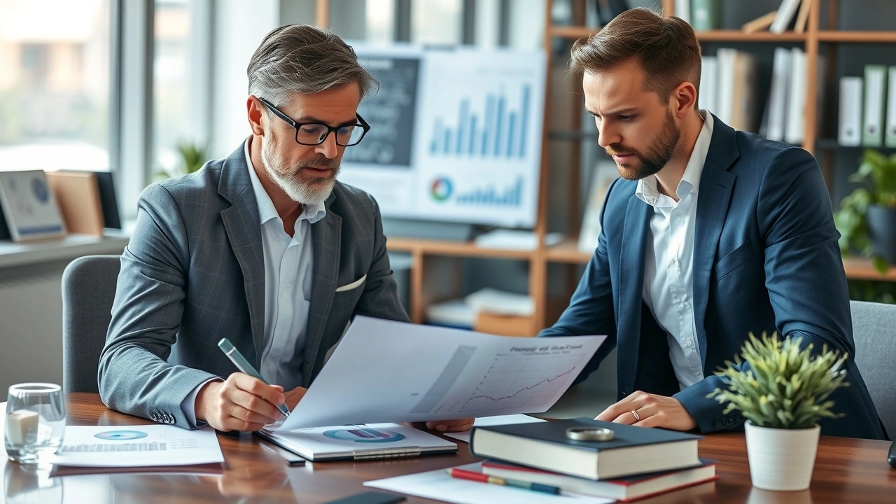 conseiller financier avec client examinant des documents