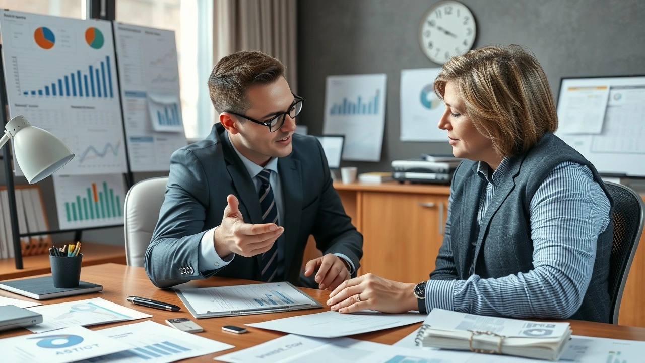 consultation entre un conseiller financier et un client