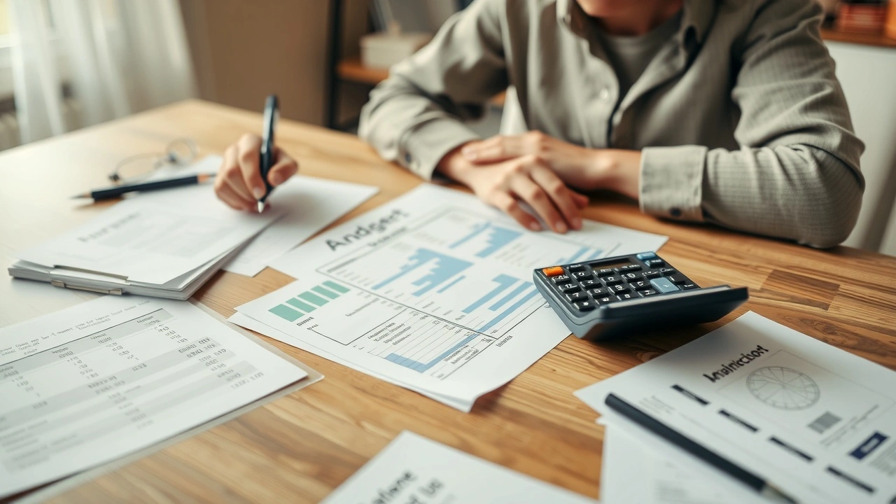 person gérant un budget avec documents financiers