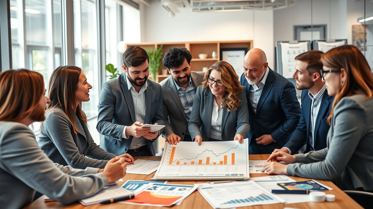 groupe de personnes examinant des graphiques financiers