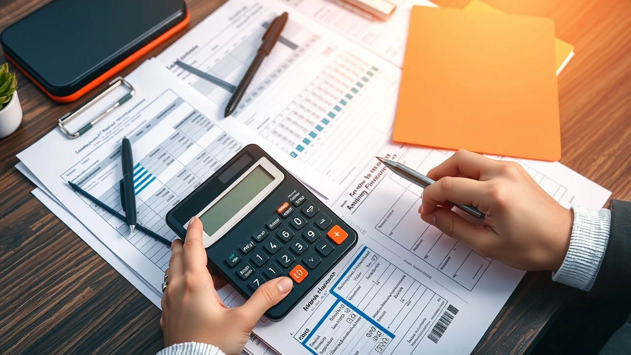 person gérant ses finances avec un calculateur