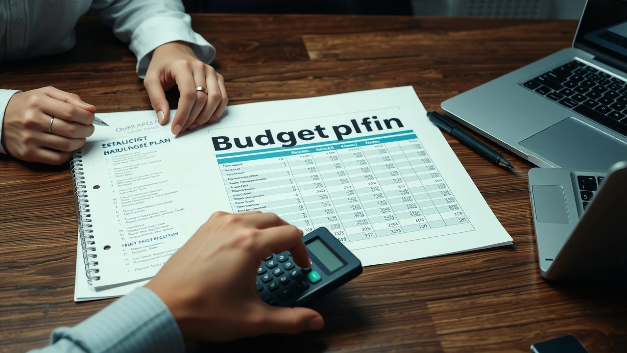 une personne planifiant un budget avec un ordinateur