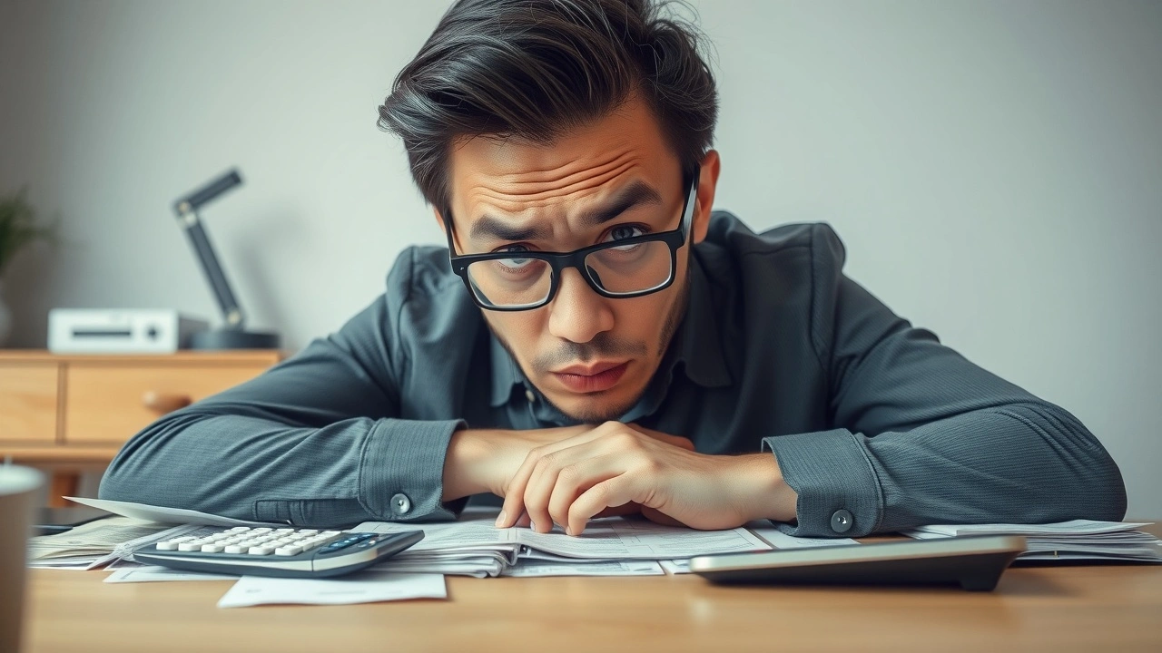 person stressant sur ses finances avec des factures