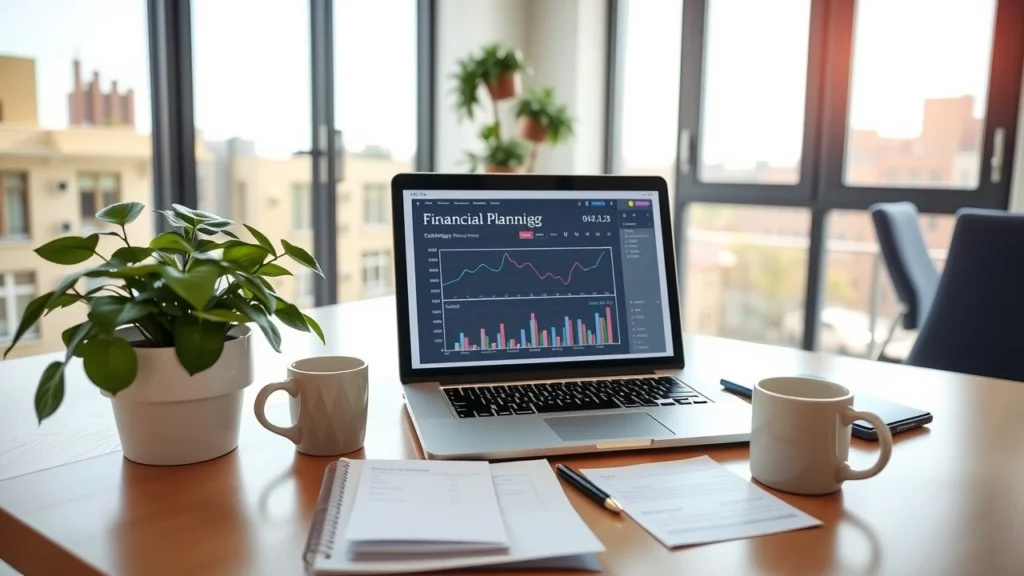 Une scène de planification financière astucieuse dans un bureau moderne.