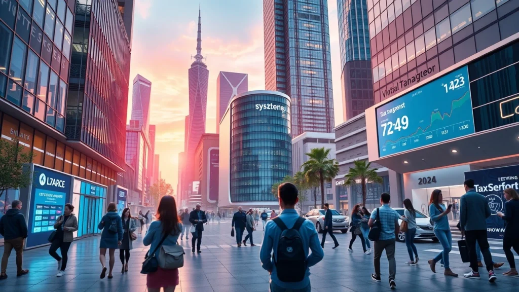 Une illustration moderne de l'impact des technologies financières sur la fiscalité en 2024.