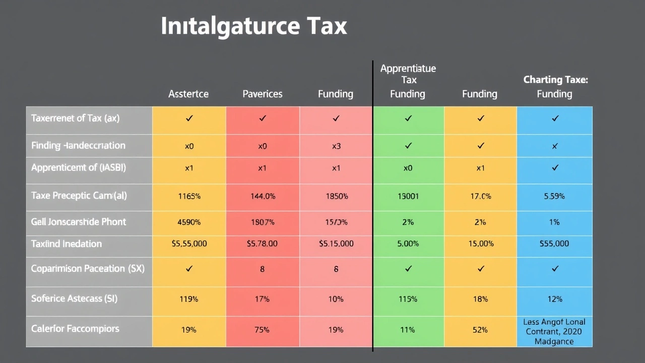 chart comparant les taxes et financements