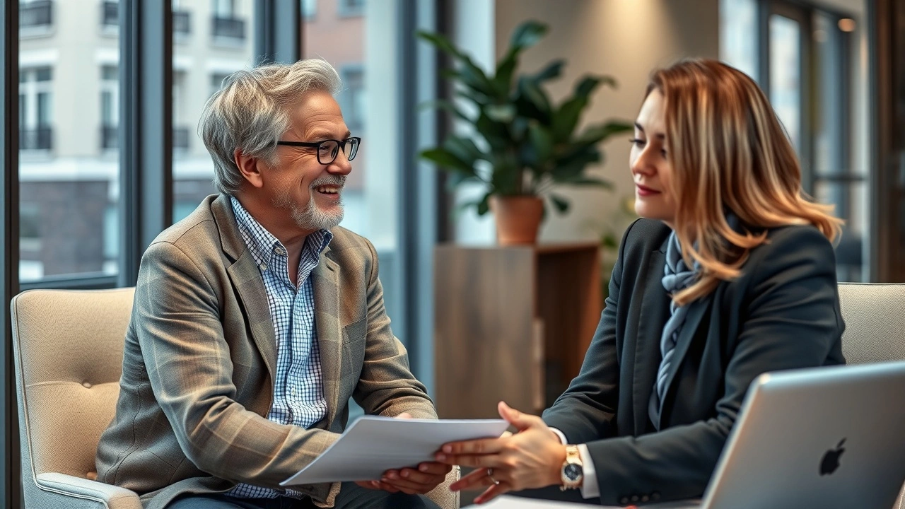 person et conseiller financier en discussion