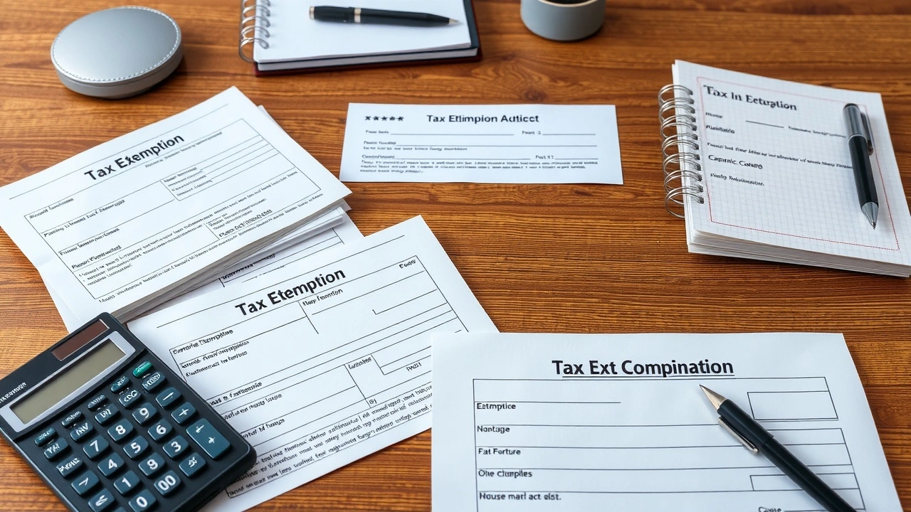 documents d exonération fiscale sur un bureau en bois