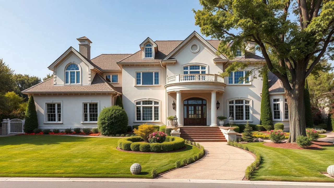 maison de luxe avec jardin bien entretenu